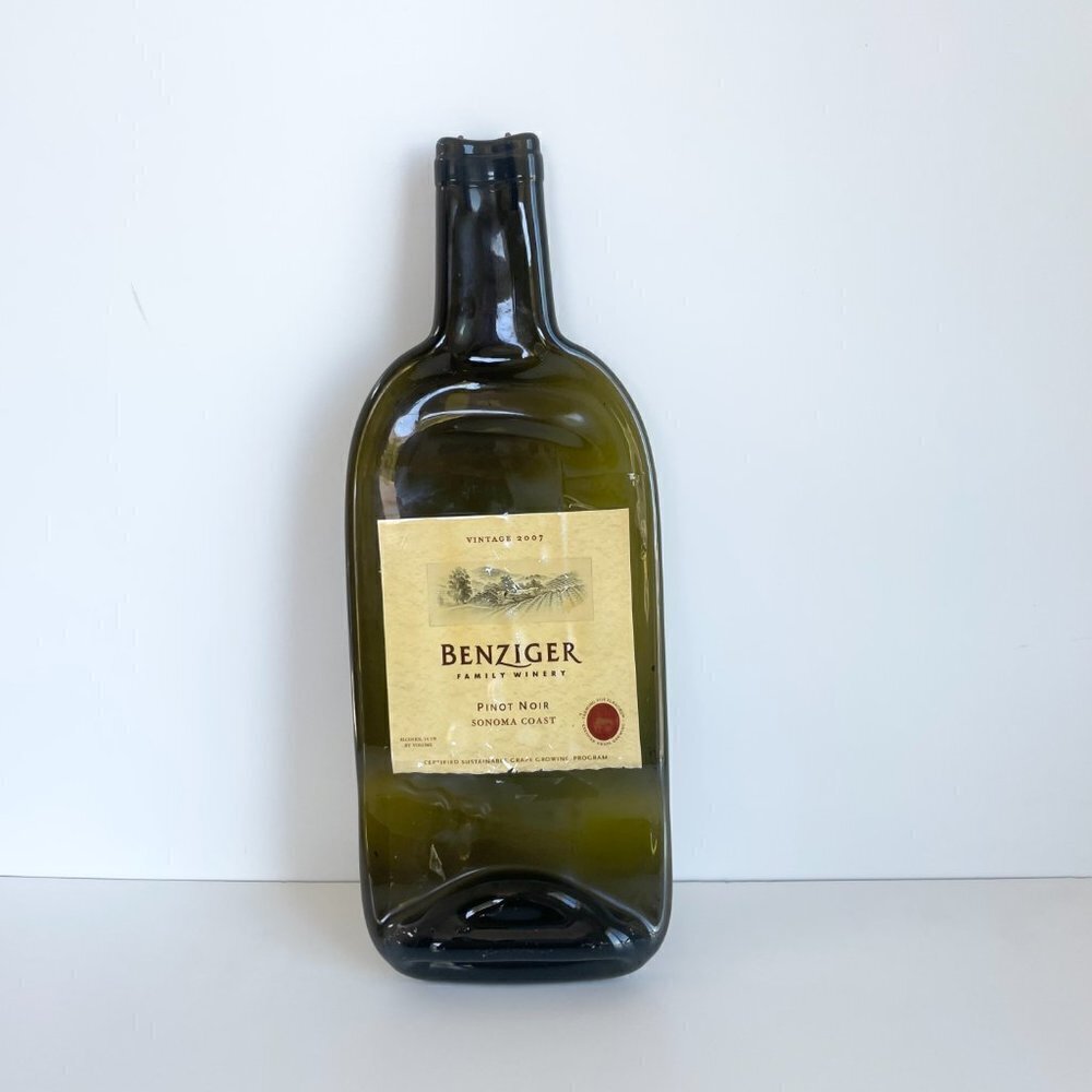 Benziger Recycled Glass Wine Bottle Cheese Platter Tray